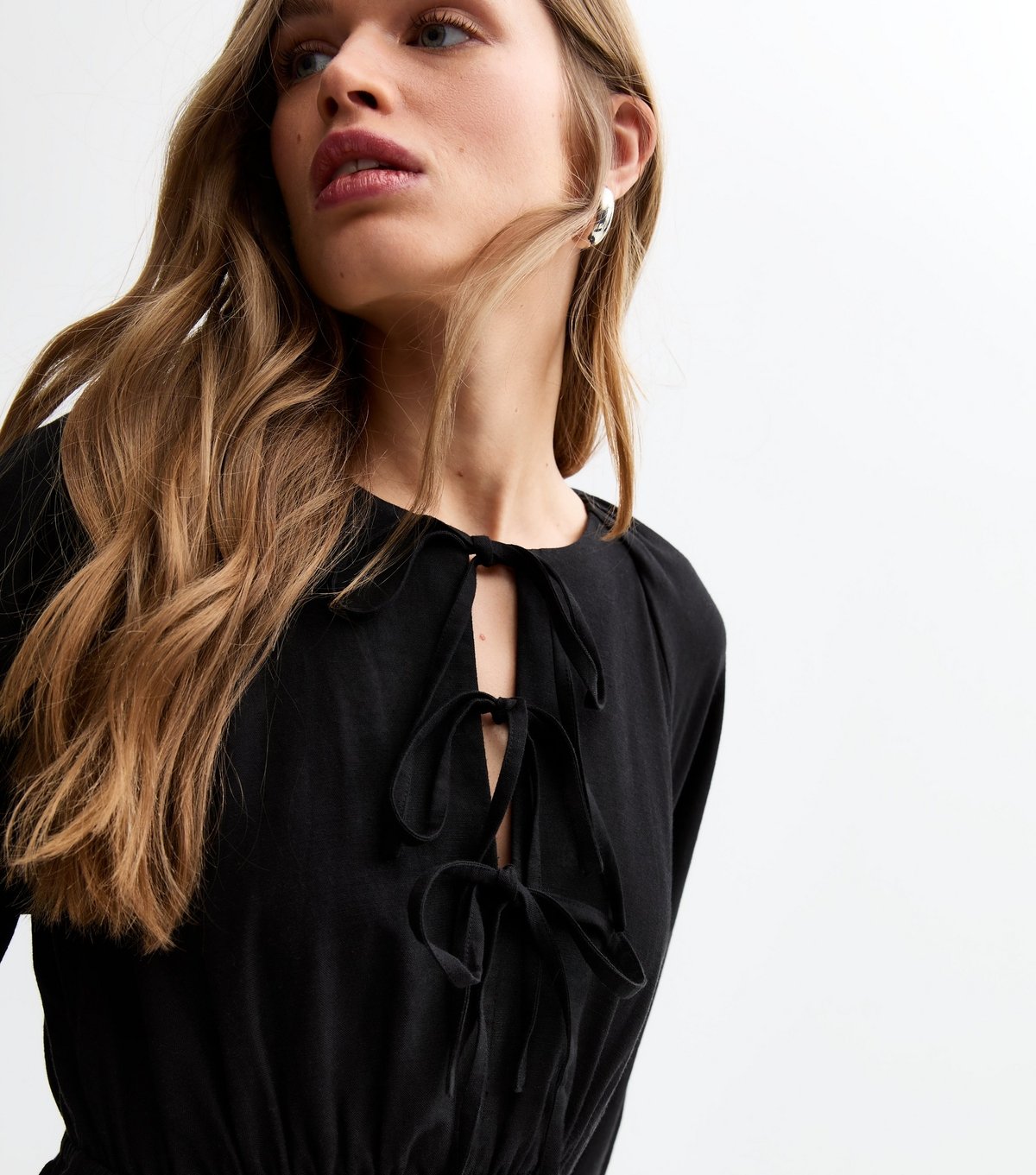 New Look Women's Black Bow Front Midi Dress New Look - 3