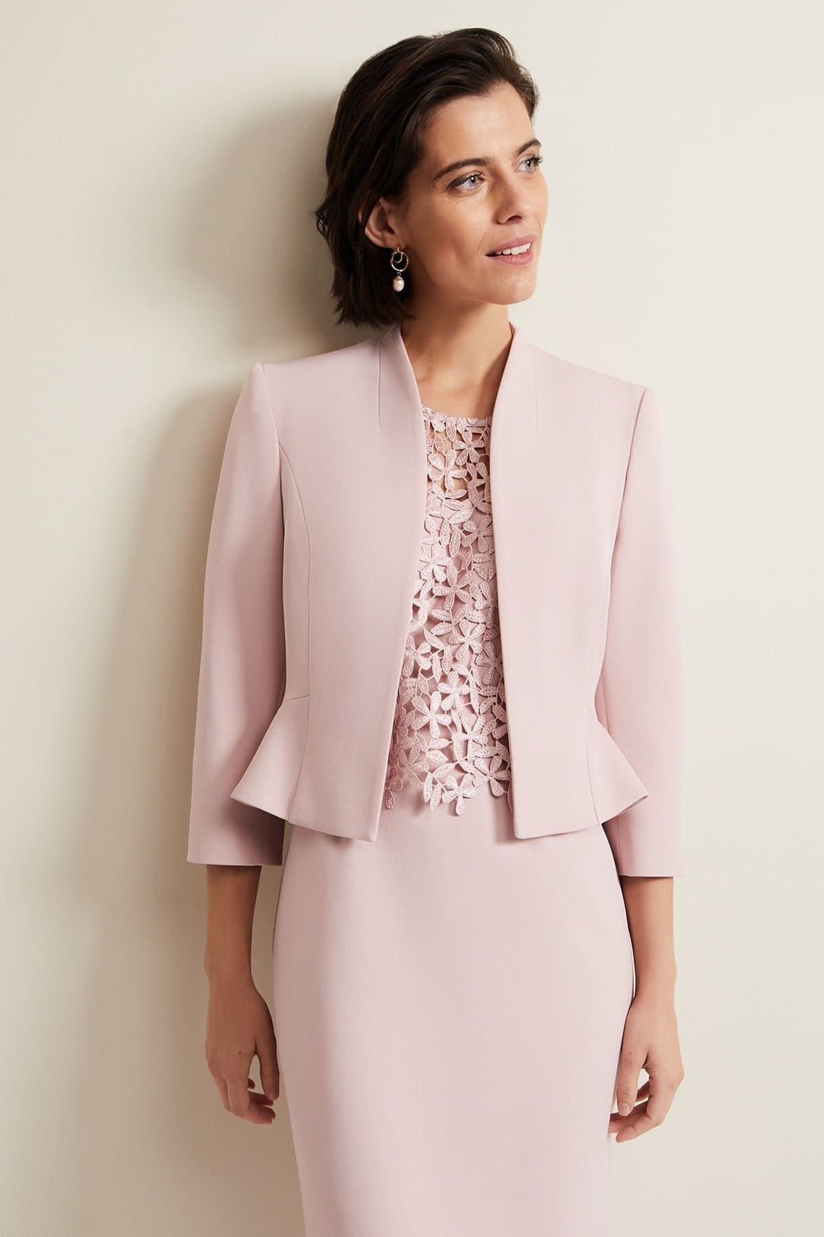 Phase Eight Phase Eight Women's Daisy Peplum Jacket in Dusty Pink