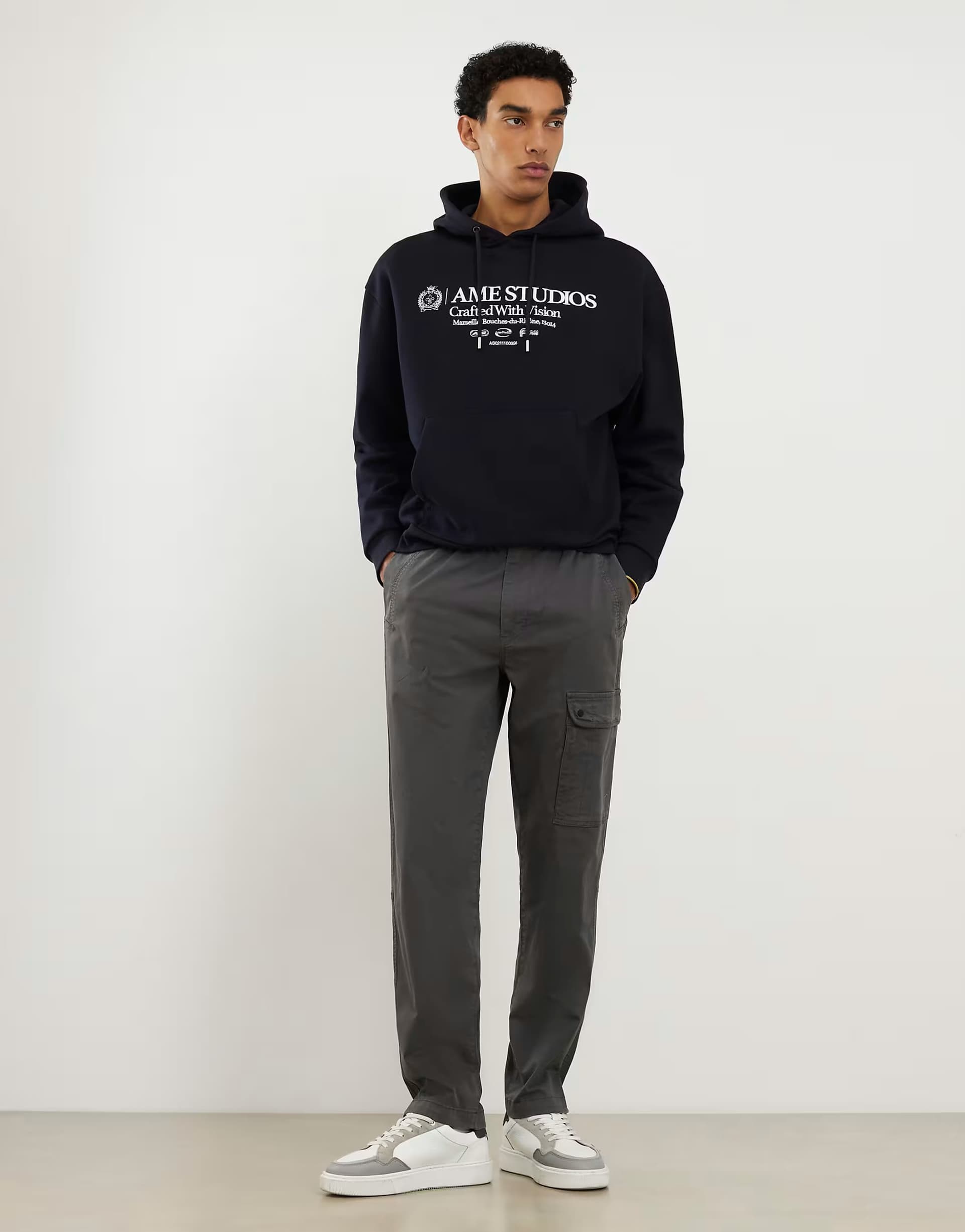 ASOS River Island Regular fit cargo trousers in grey - dark