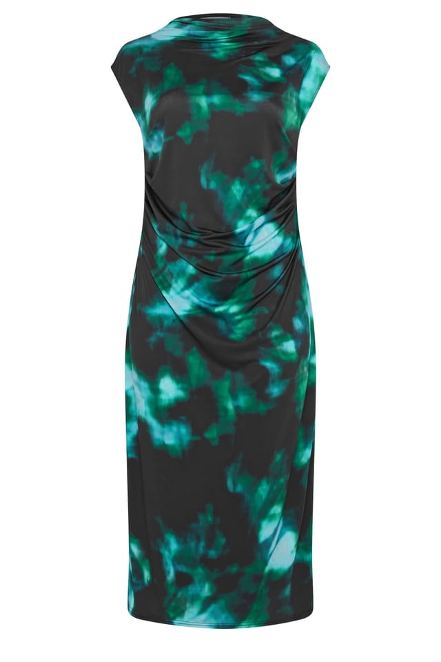 Yours Yours Women's Abstract Drape Maxi Dress in Turquoise - 2