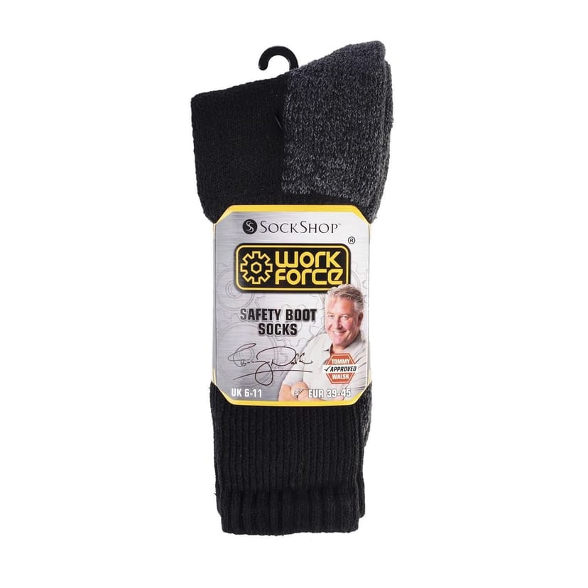 Work Force Work Force Men's Heavy Duty Safety Boot Socks (Pack Of 3 Pairs) in Black - 1