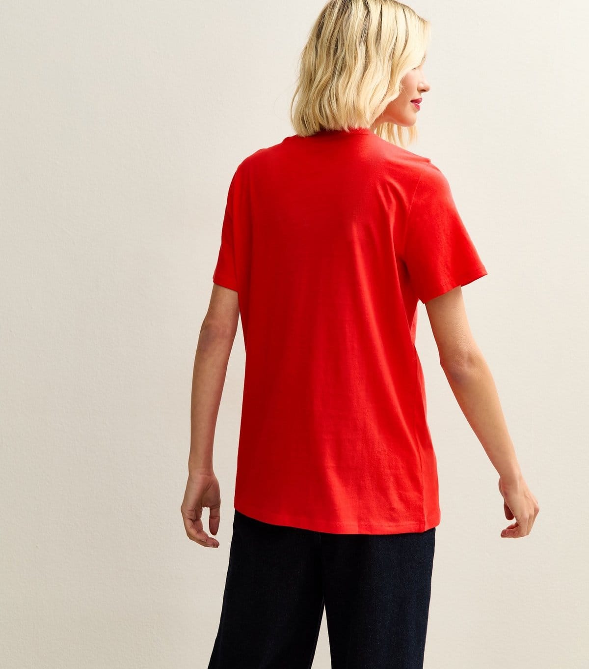 New Look Women's Bright Red Christmas Merry Garland Relaxed T-Shirt New Look - 4