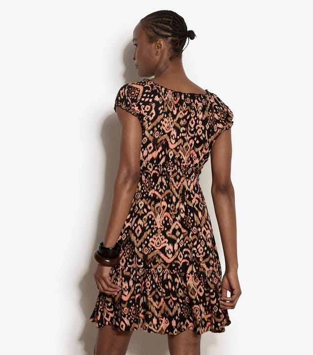 Apricot Women's Black Tie Dye Print Tiered Mini Dress Apricot New Look - 2