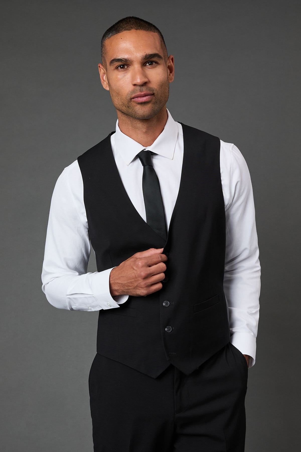 Burton Burton Men's Black Essential Waistcoat - 1