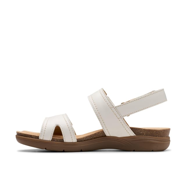 Clarks Clarks Women's April Clover Off-White Combination Flat Sandals in White - 2