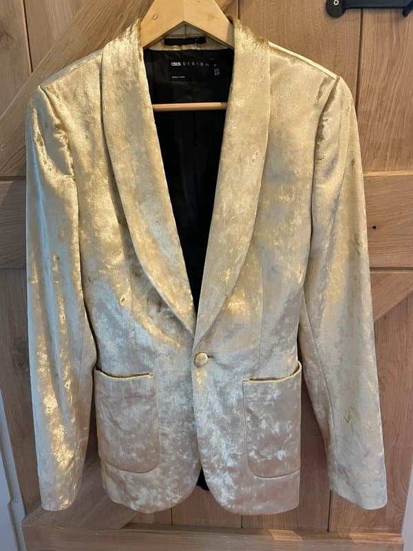ASOS Design Gold Velvet Blazer