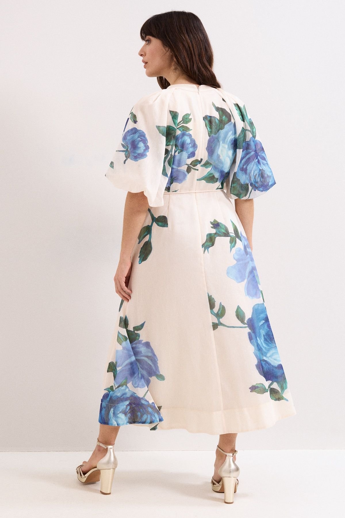 Phase Eight Phase Eight Women's Adeline Floral Midi Dress in Cream - 4