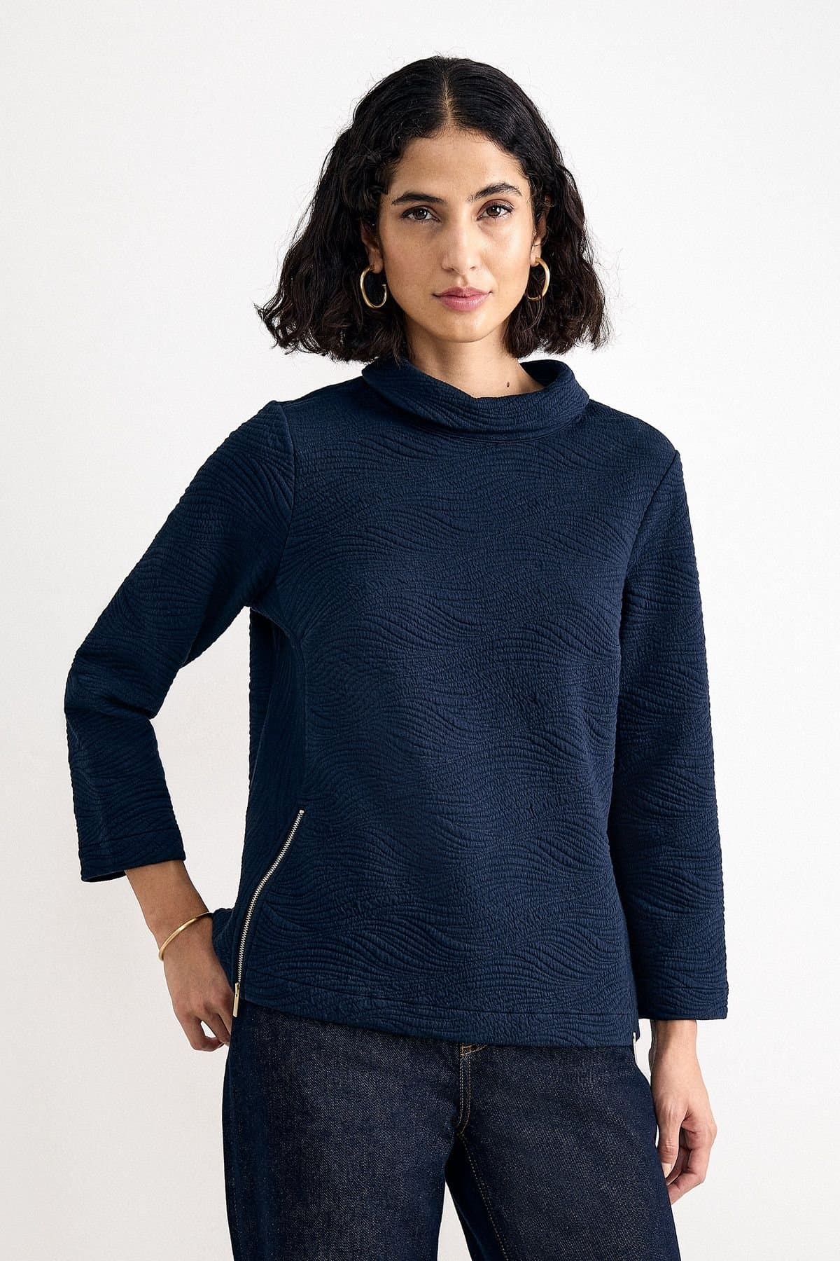 Phase Eight Phase Eight Women's Lina Jacquar Top in Dark Navy