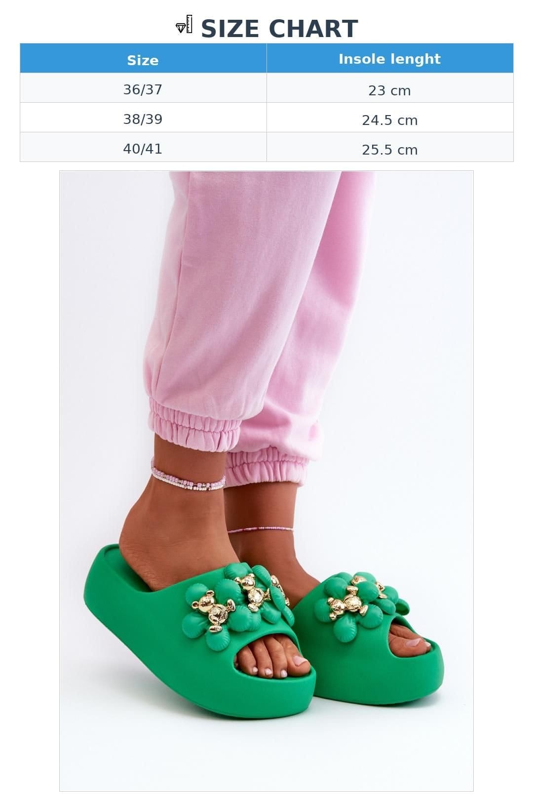 Love Lace Love Lace Women's Lightweight Foam Flip Flops with Cute Embellishments Summer in Green - 4