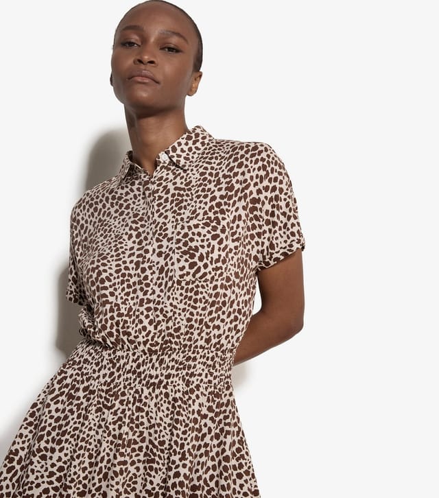 Apricot Women's Stone Animal Print Shirt Dress Apricot New Look - 3