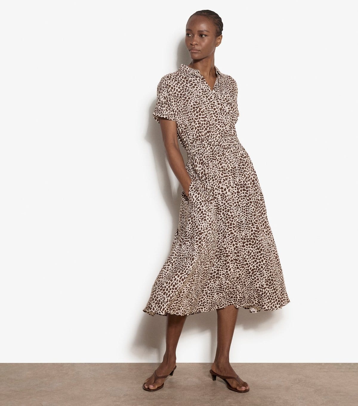 Apricot Women's Stone Animal Print Shirt Dress Apricot New Look - 4