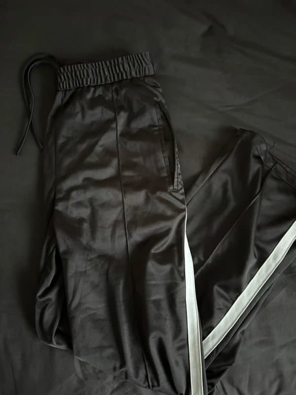 Bershka Bershka Black Track Pants with White Side Stripes | Size M | New Without Tags