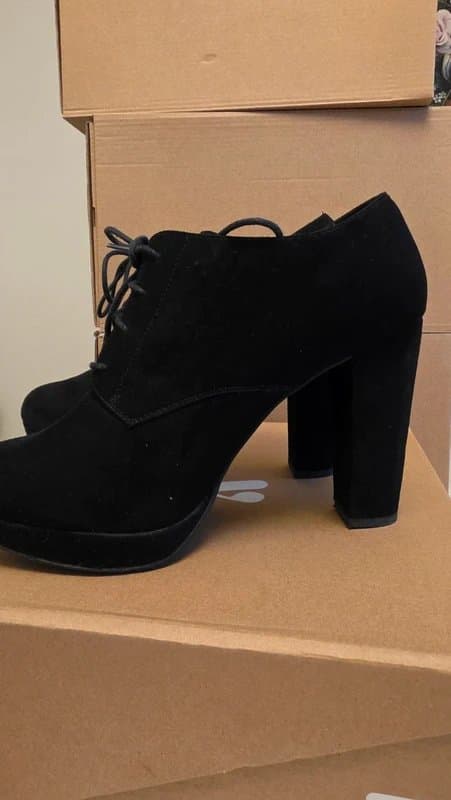 New Look Lace up black shoe boots size 7 wide fit