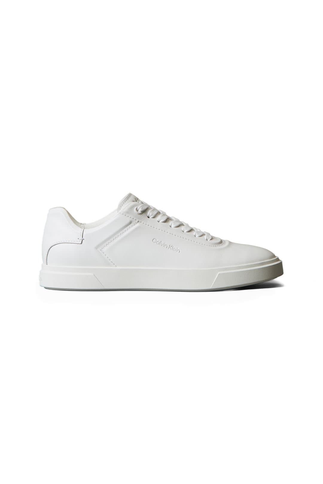 Calvin Klein Calvin Klein White Genuine Leather Lace-Up Sneakers