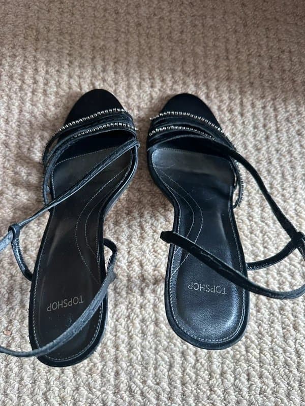 Topshop Black skill cross foot sling back sandal 39 top shop