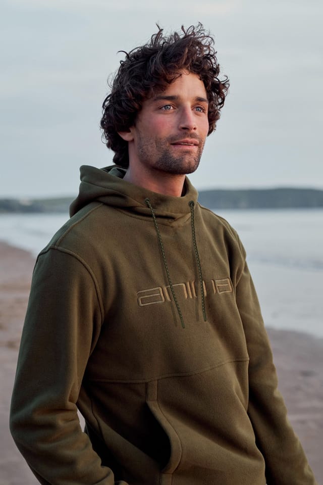 Animal Animal Men's 'Louis' Coastal Casual Polyester Fleece Hoodie in Khaki - 2