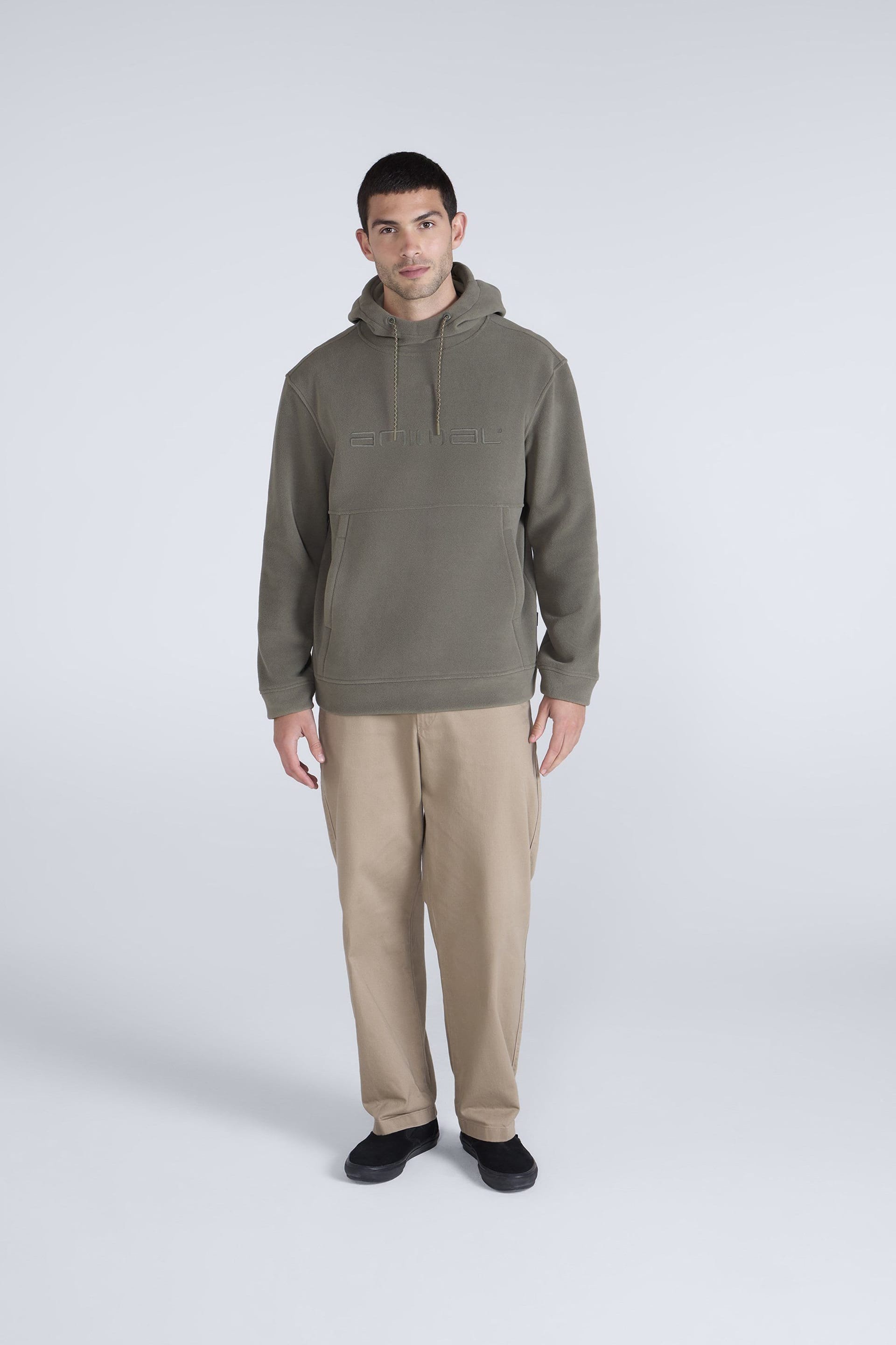 Animal Animal Men's 'Louis' Coastal Casual Polyester Fleece Hoodie in Khaki - 4