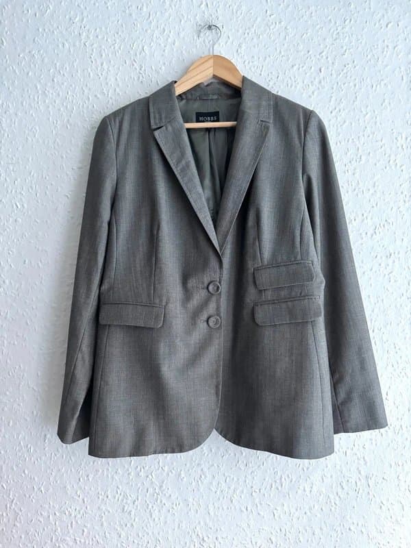 Hobbs Women's Hobbs Wool Grey Blazer - Size 16uk (RRP£260)