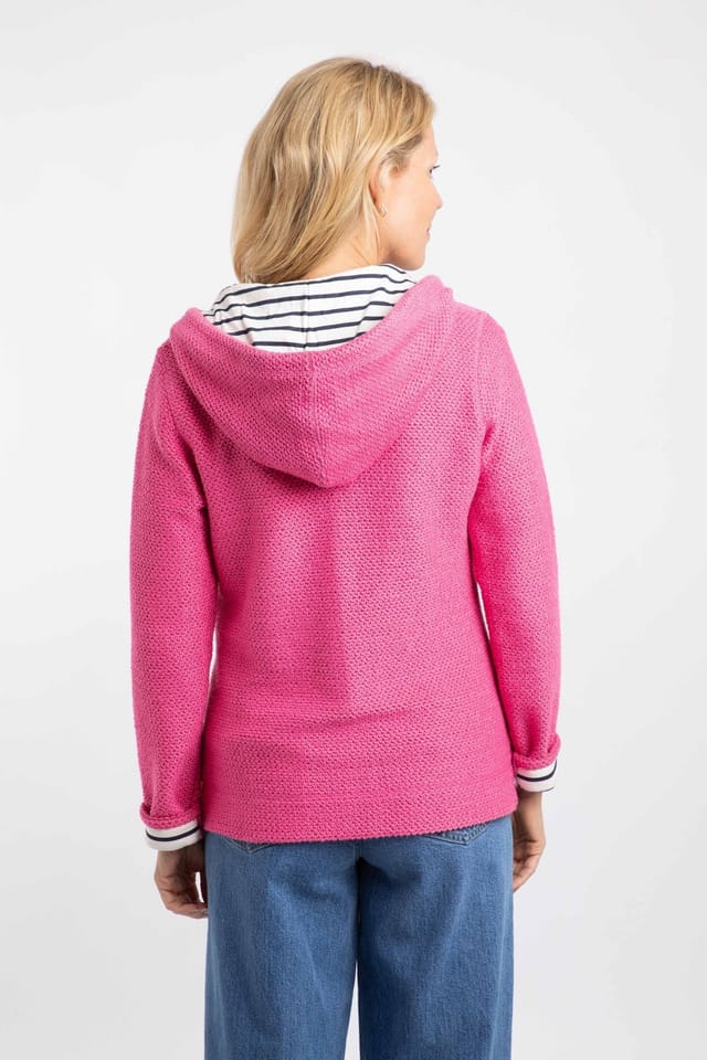 Weird Fish Weird Fish Women's Chicoa Full Zip Macaroni Hoodie in Pink - 3
