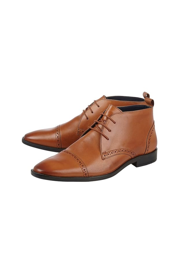 Lotus Lotus Men's 'Norris' Leather Lace-Up Boots in Tan - 2