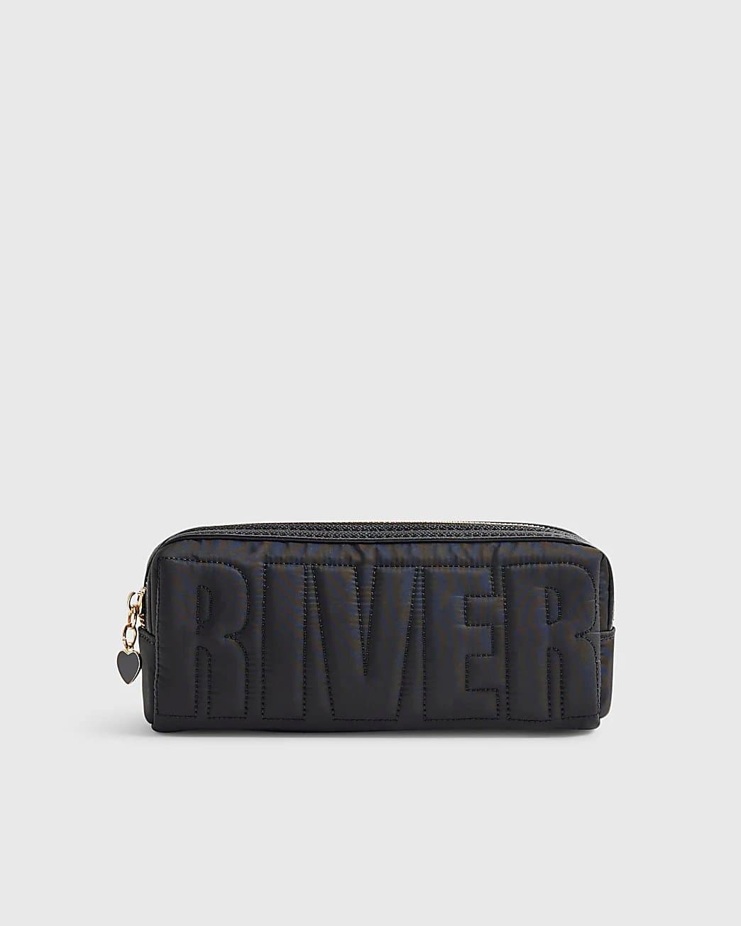 River Island River Island Womens Black Ri Quilted Pencil Case