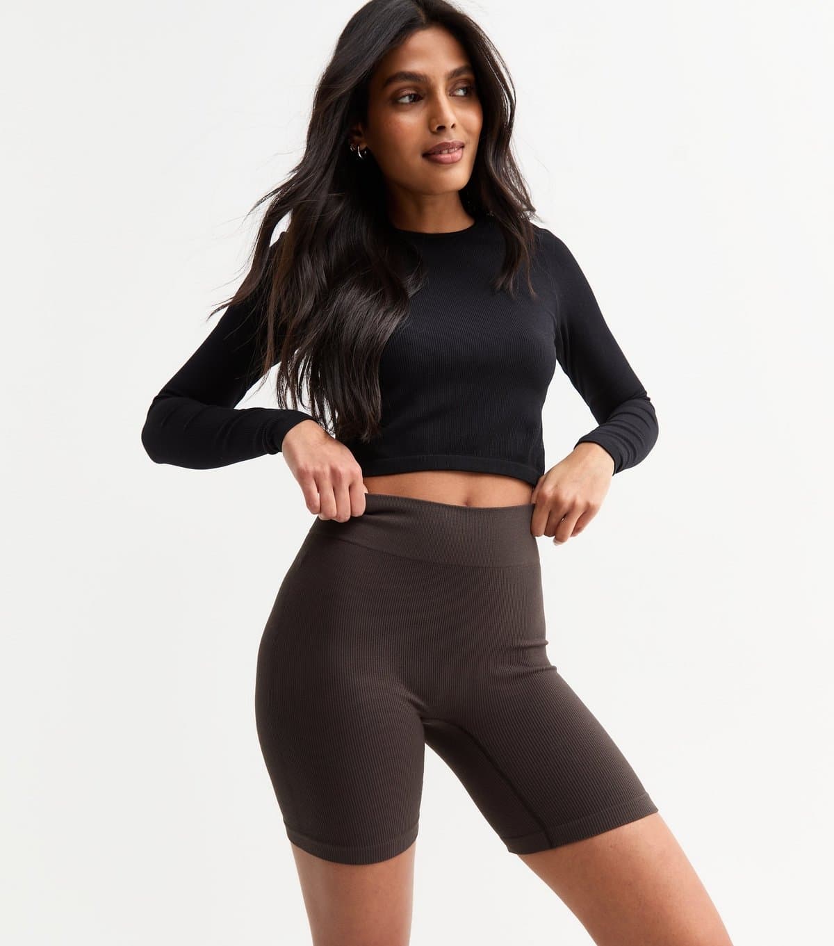 New Look New Look Dark Brown Jersey Cycling Shorts
