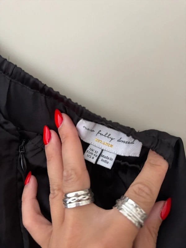 Never Fully Dressed Black Satin Mini Dress