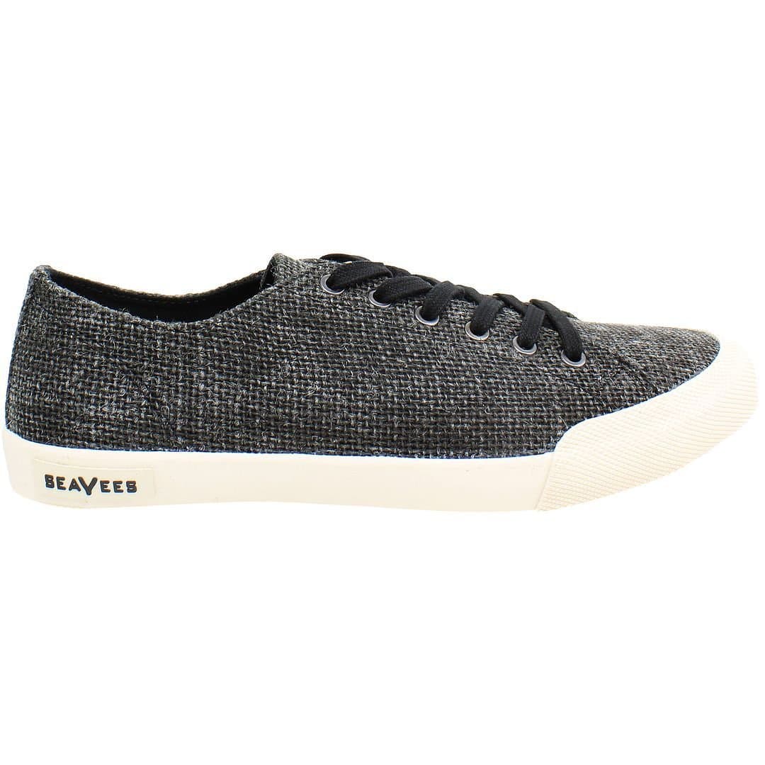 Seavees Seavees Women's Monterey Raffia Lace-Up Black Synthetic Plimsolls