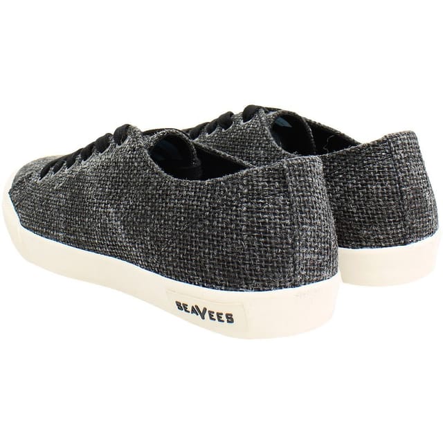 Seavees Seavees Women's Monterey Raffia Lace-Up Black Synthetic Plimsolls - 3