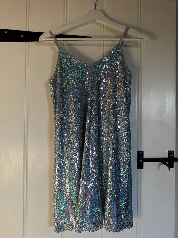 New Look Silver Sequin Mini Dress