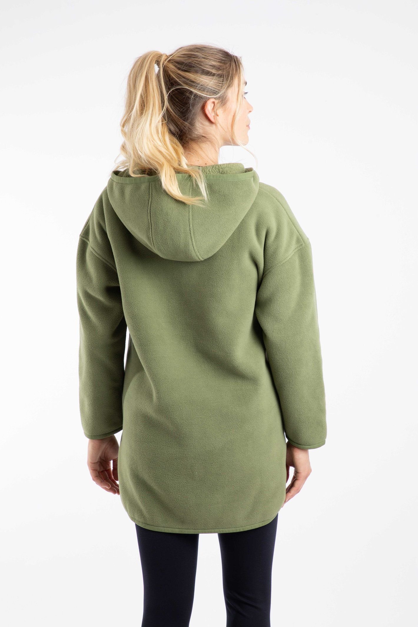 Weird Fish Weird Fish Women's Laura Polar Popover Hoodie in Olive - 3