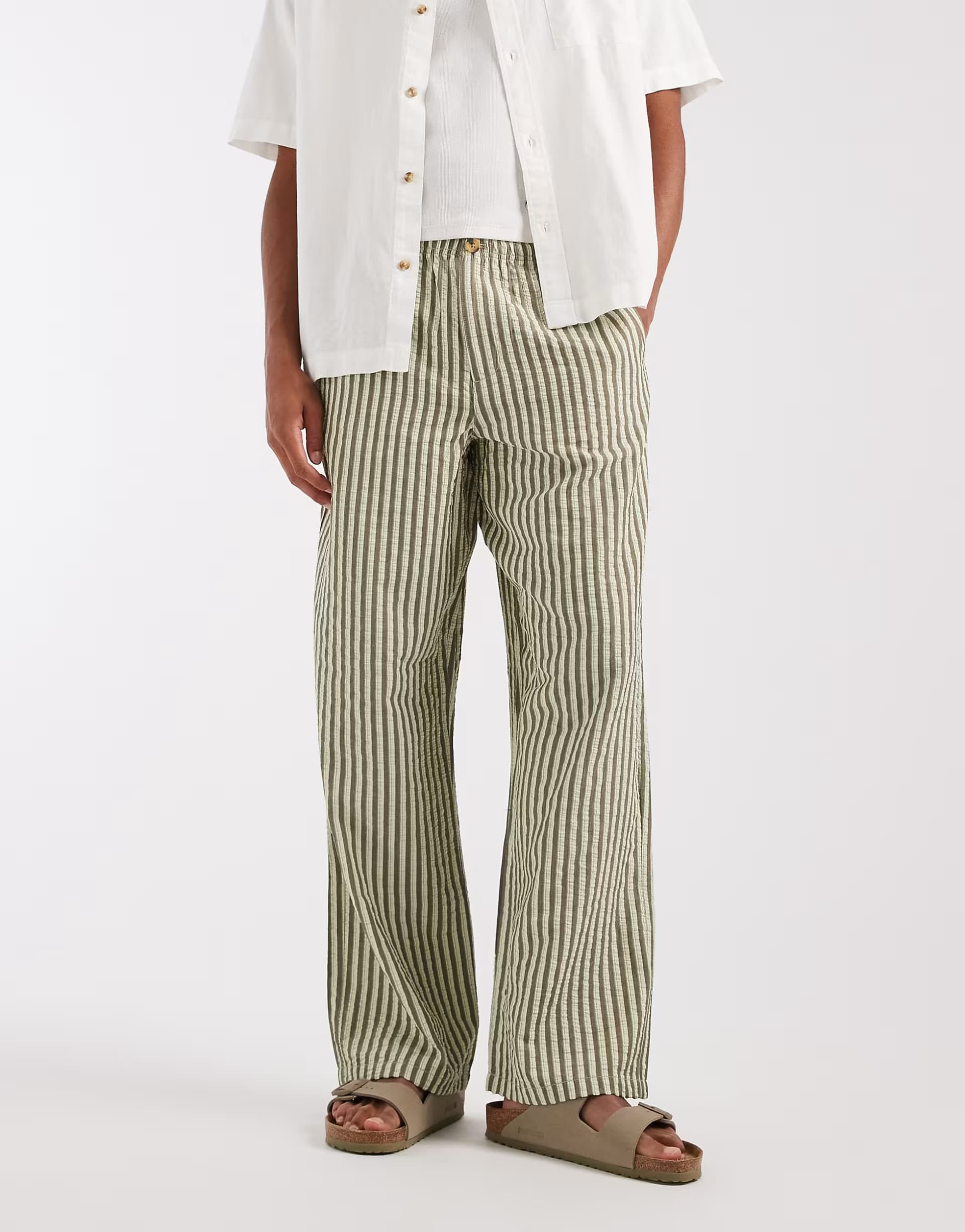 ASOS ASOS DESIGN baggy trousers in green stripe