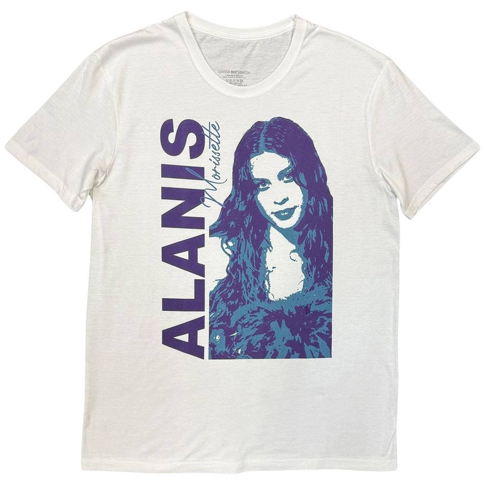Alanis Morissette Alanis Morissette Men's Portrait Photo Print T-Shirt in White - 2