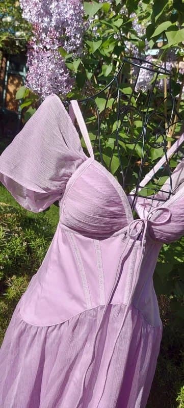 ASOS Lilac Mauve chiffon spring summer 🌸 corset party cocktail dress Size 8