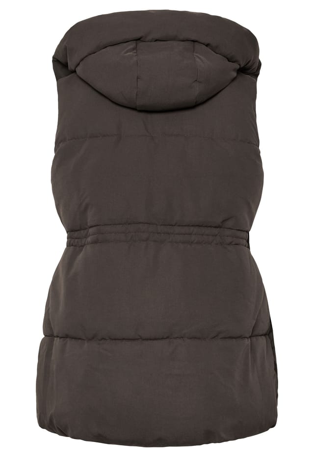 Yours Yours Women's Short Padded Gilet in Chocolate - 3