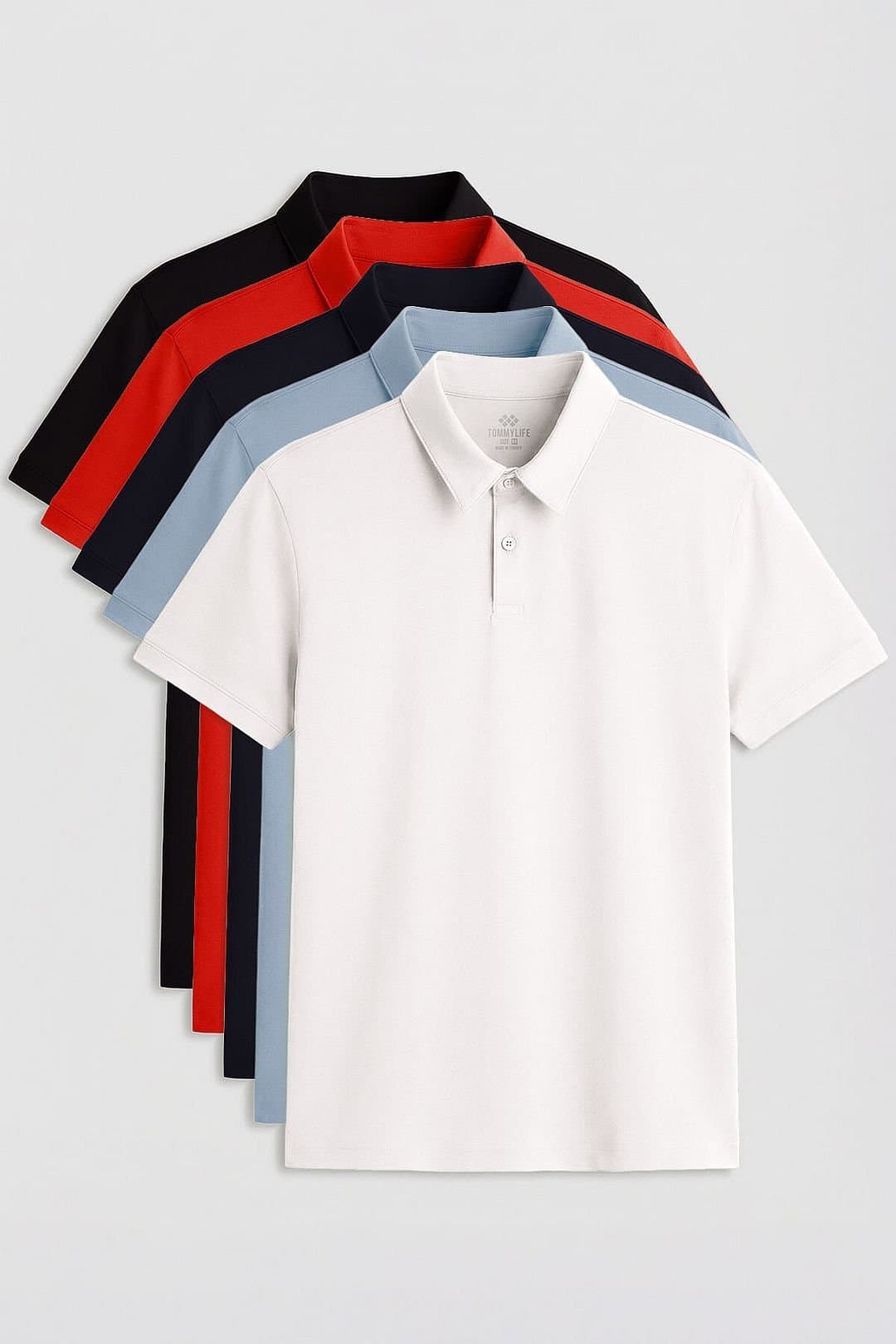 Tommy Life Tommy Life Men's Cotton-Elastane Polo T-Shirt in Red
