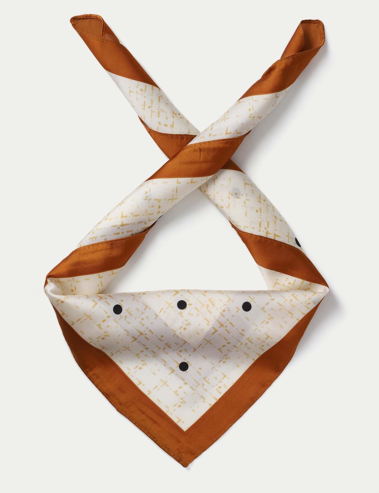 Marks & Spencer M&S Polka Dot Bold Edge Scarf Cream Mix