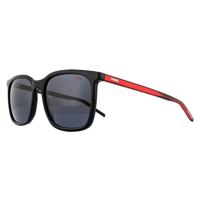 HUGO HUGO Men's Square Black Red Grey Sunglasses - 2