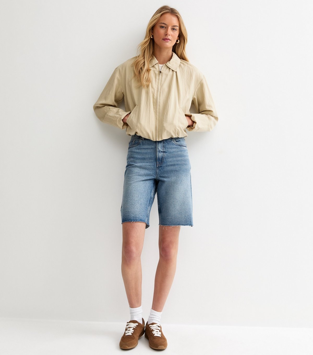 New Look Women's Tall Blue Raw Edge Denim Bermuda Shorts New Look - 3