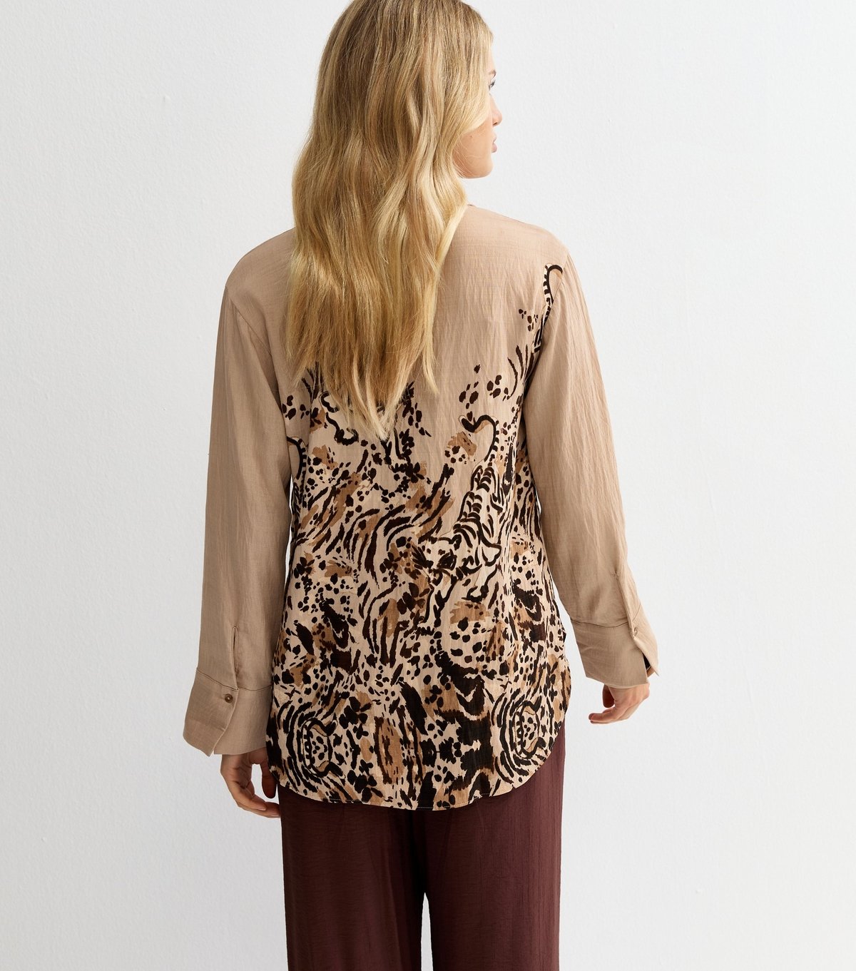 New Look Women's Light Brown Tiger Print Oversized Shirt New Look - 4