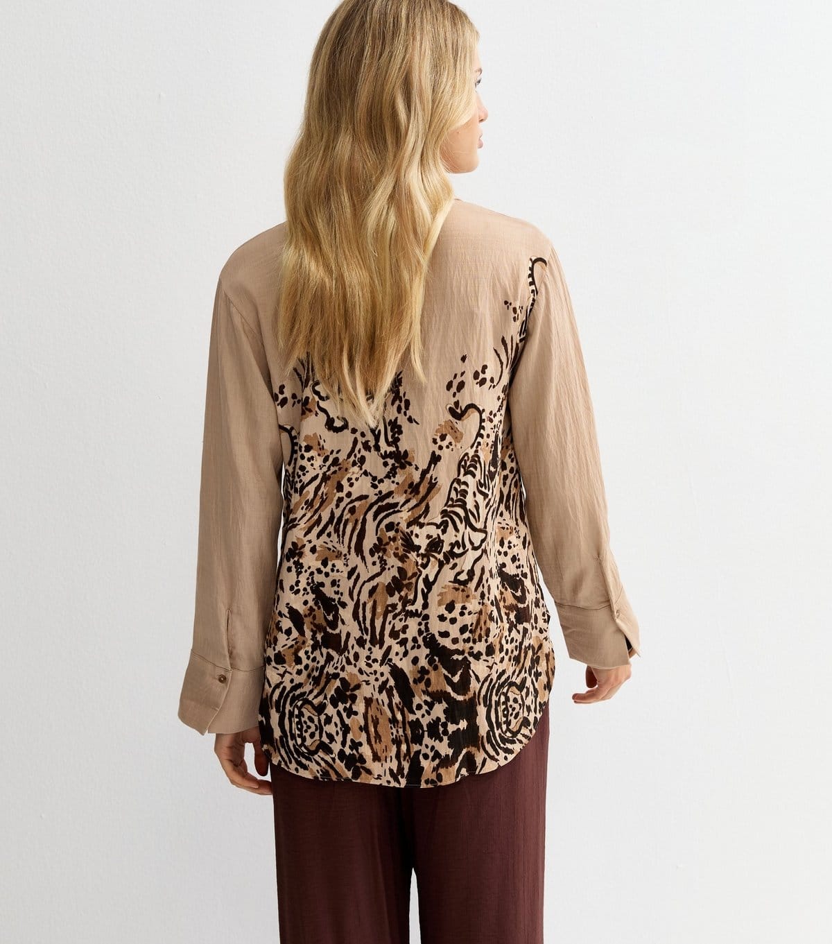 New Look Women's Light Brown Tiger Print Oversized Shirt New Look - 4