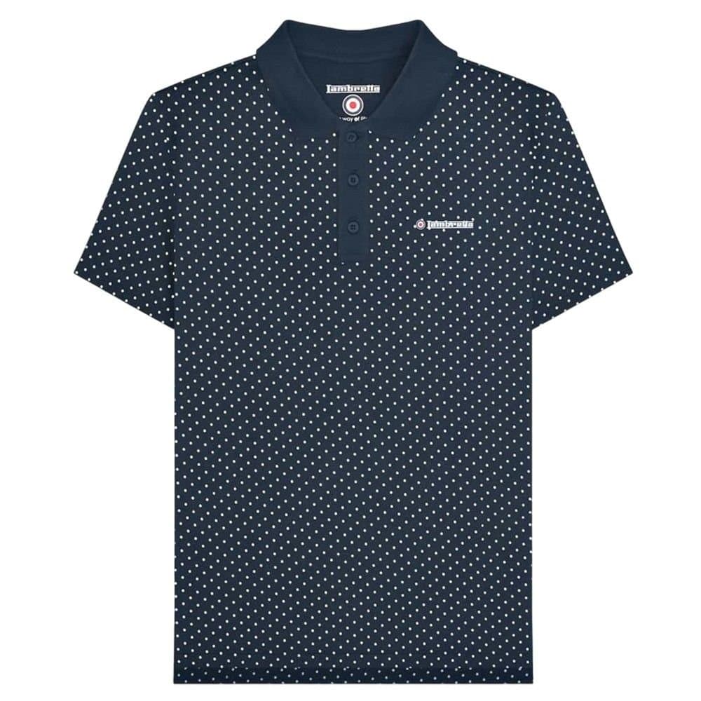 Lambretta Lambretta Men's Polka Dot Big & Tall Polo Shirt in Navy