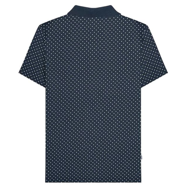 Lambretta Lambretta Men's Polka Dot Big & Tall Polo Shirt in Navy - 2