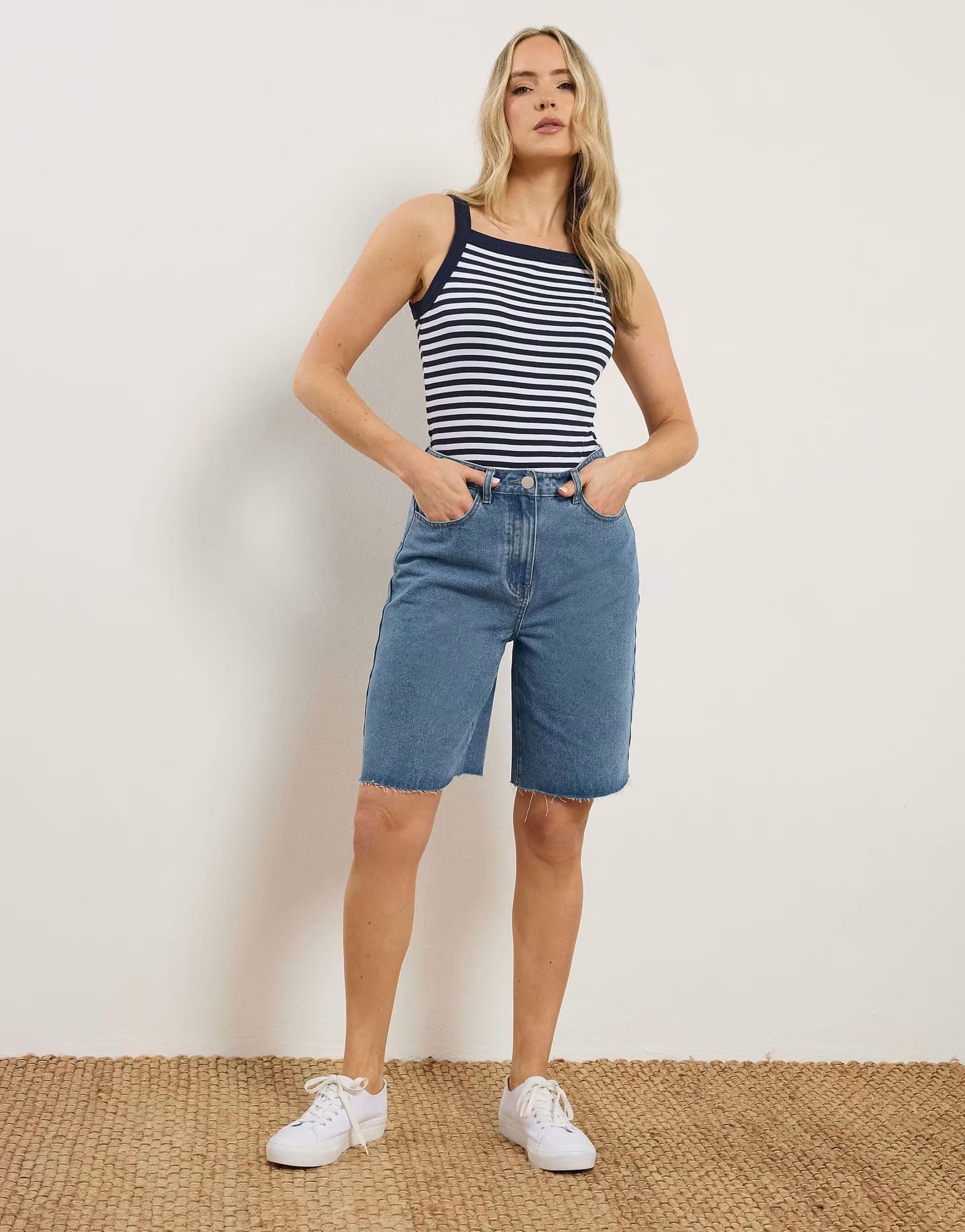 ASOS Long Tall Sally Denim bermuda shorts in blue
