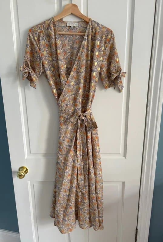 Never Fully Dressed Never fully dressed floral Zsa Zsa wrap dress gold detail size 10