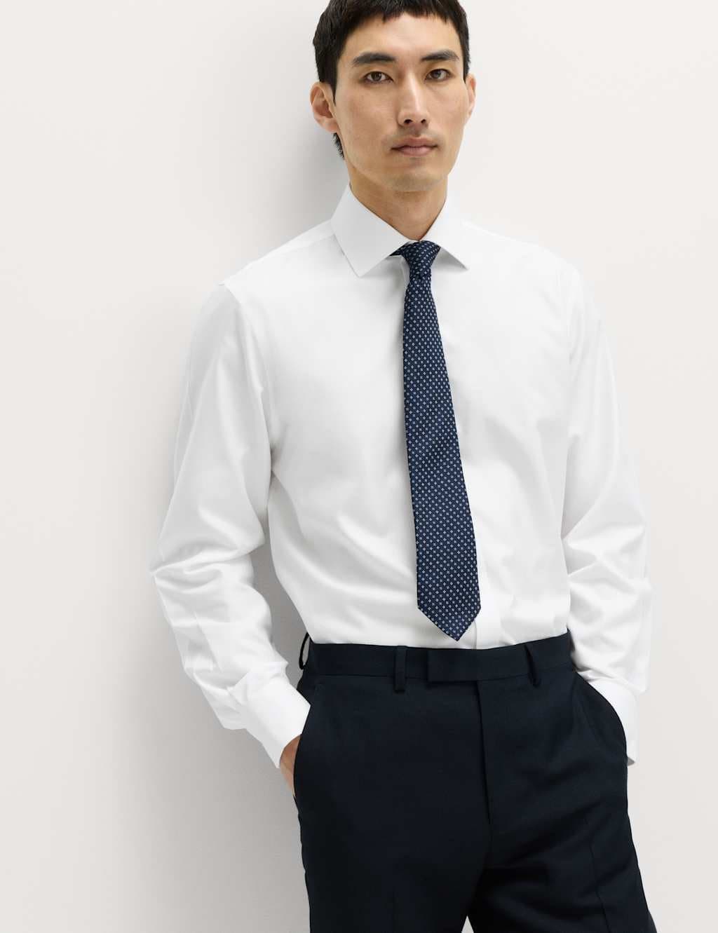 Marks & Spencer M&S White Cotton Regular Fit Shirt