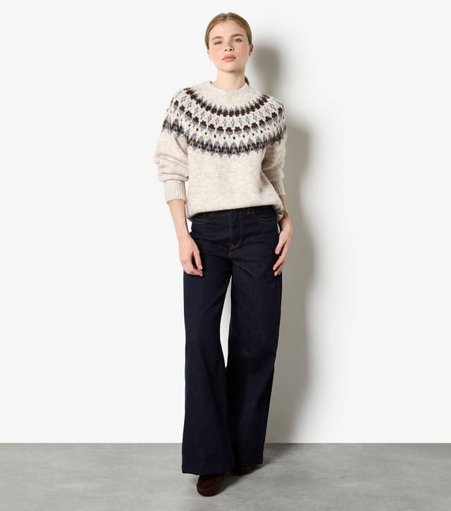 Apricot Women's Stone Fairisle Pattern High Neck Jumper Apricot New Look - 2
