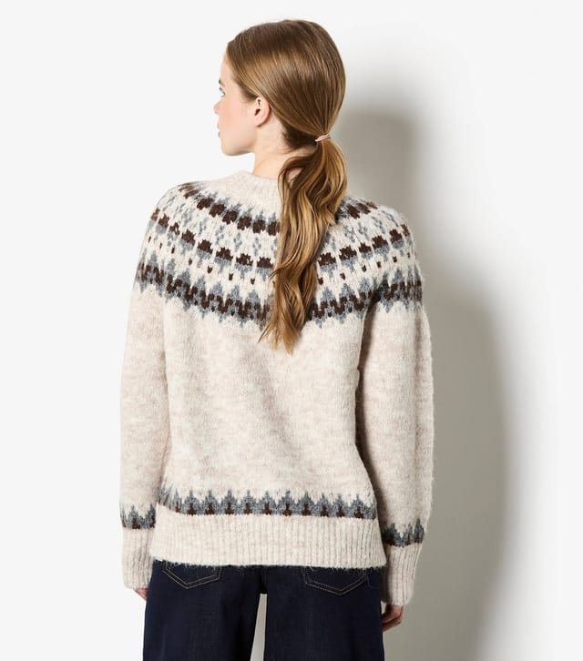 Apricot Women's Stone Fairisle Pattern High Neck Jumper Apricot New Look - 3