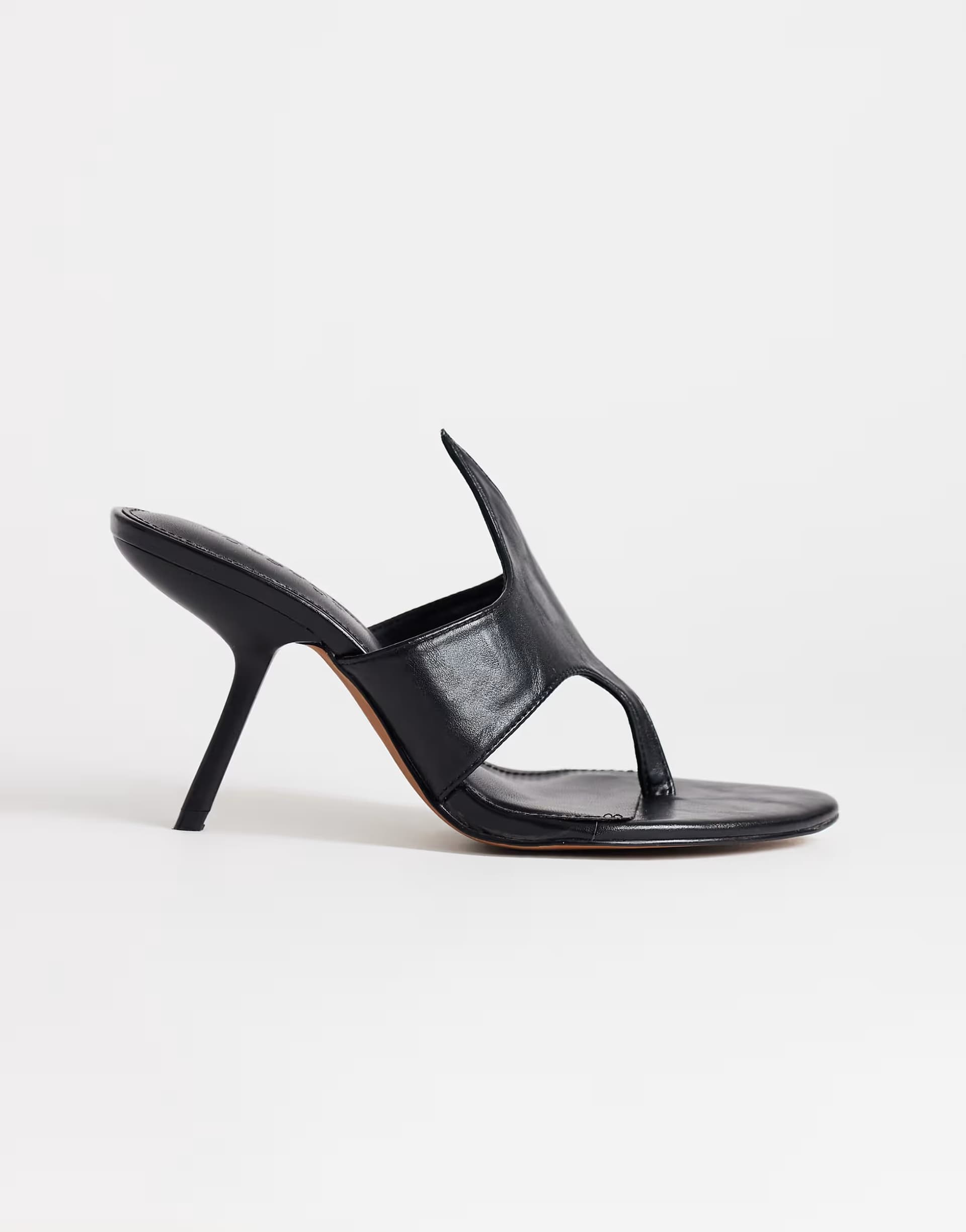 ASOS Topshop Nora angular high heeled mule sandal in black