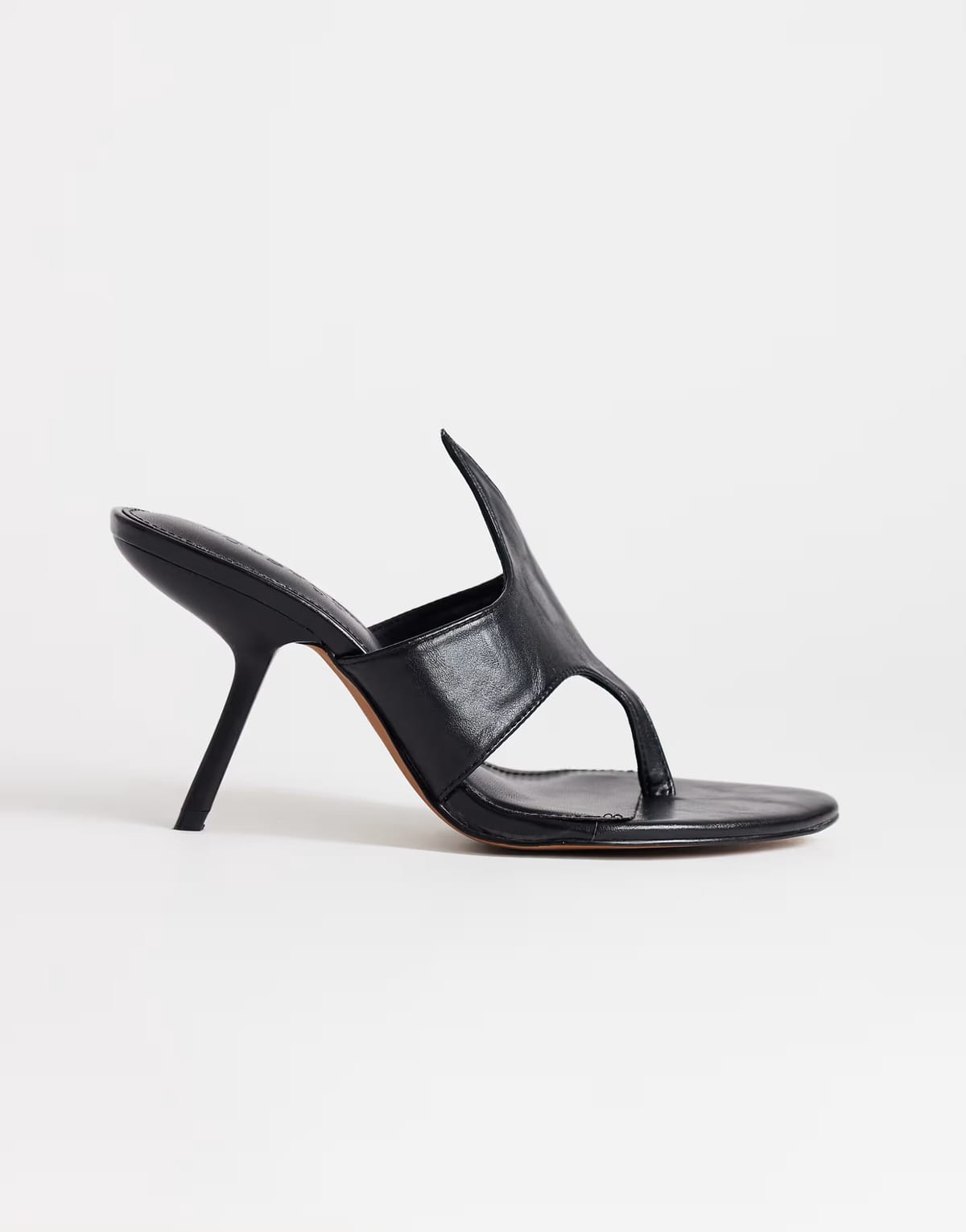 ASOS Topshop Nora angular high heeled mule sandal in black - 1